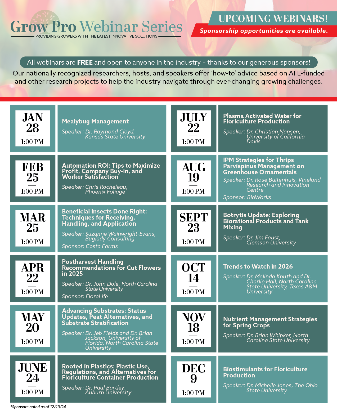 Grow Pro Webinar Series 2025 Lineup 